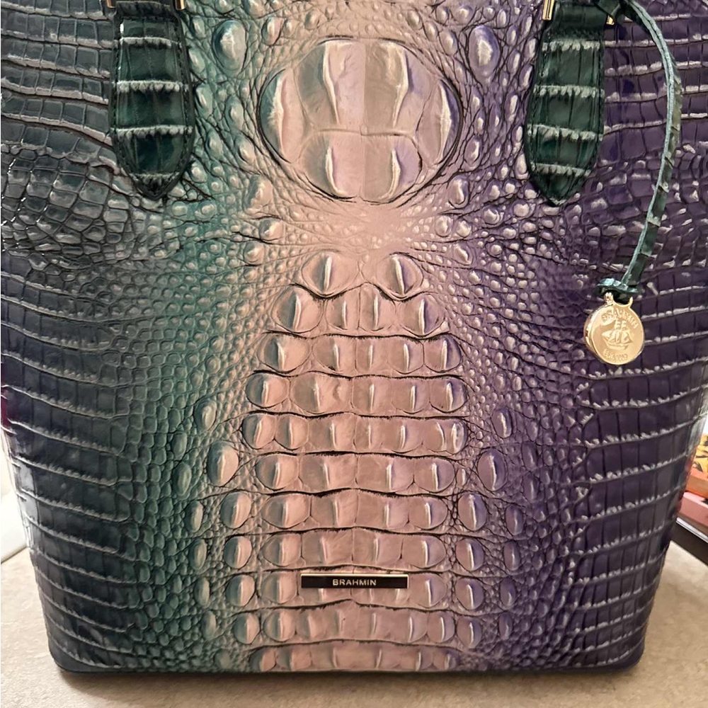 Brahmin Ella Enchanted Ombre Croc-Embossed Tote